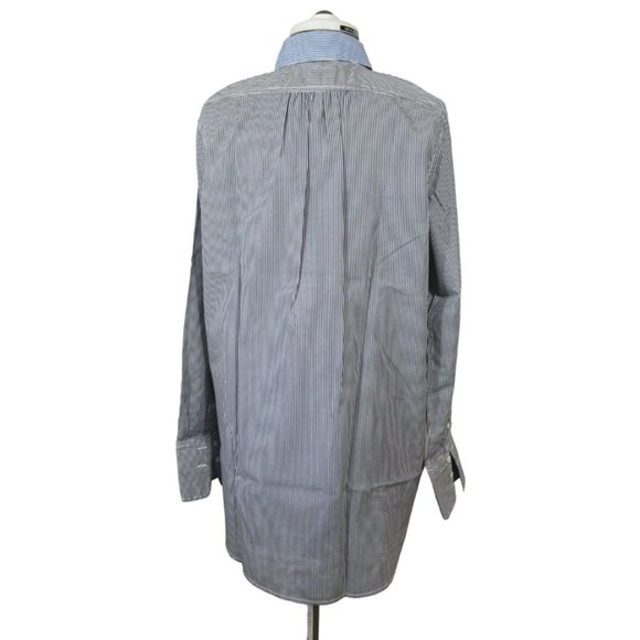 J. Crew pinstriped bib front popover tunic shirt - Picture 3 of 12